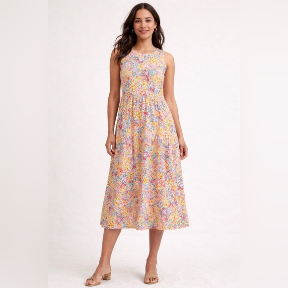 J. Crew Dresses & Skirts - J.Crew Floral Sleeveless Midi Dress Size 8